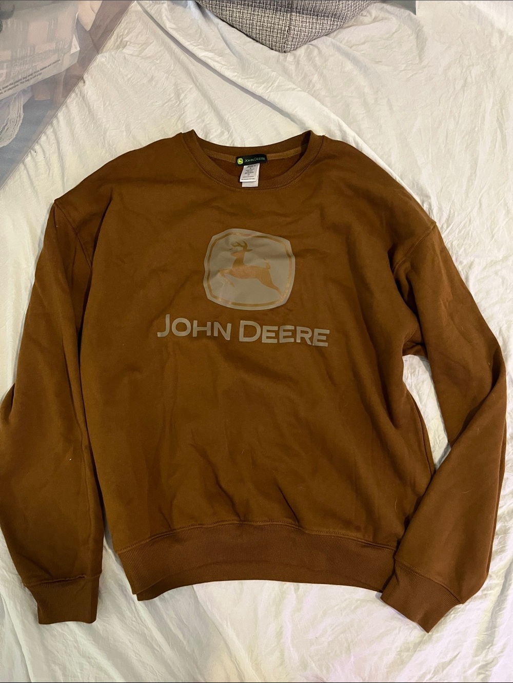 John Deere Brown Crewneck with Logo
